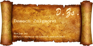 Demecs Zsigmond névjegykártya