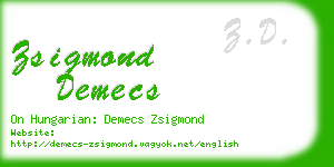 zsigmond demecs business card